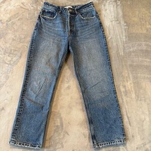 Zara High Waist Relaxed Fit Grunge Denim Sz 6